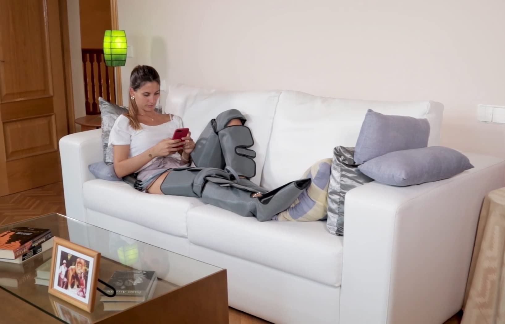 Masseur de jambes de pressothérapie avec chaleur