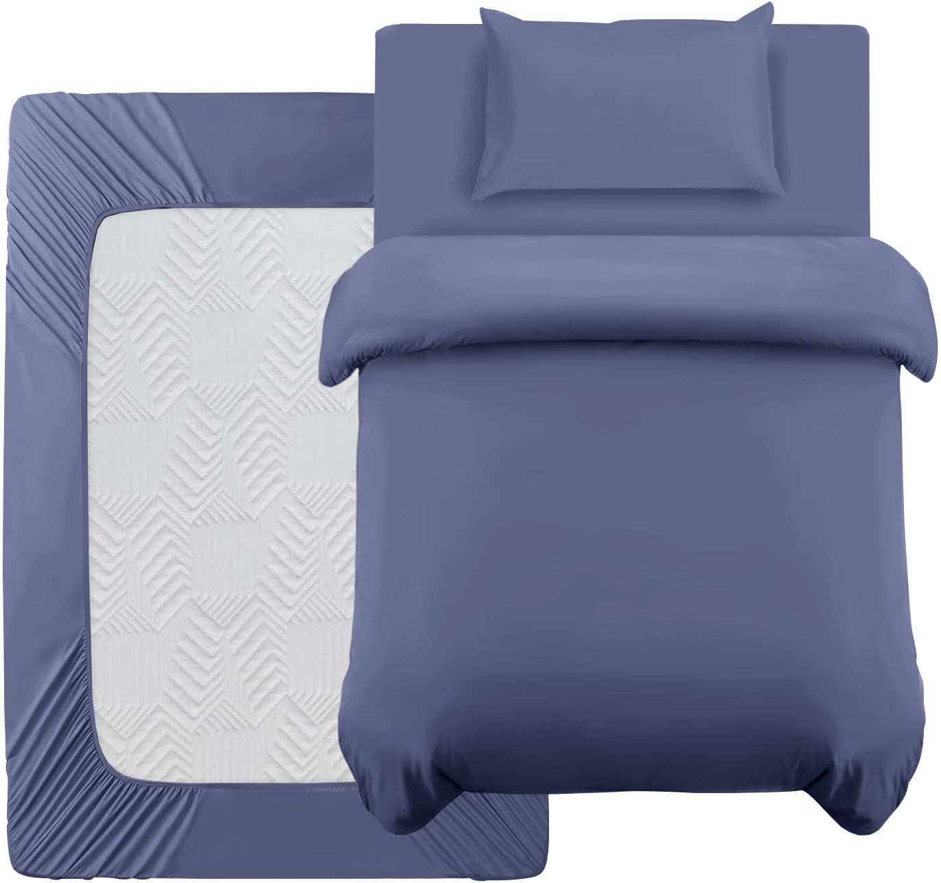 Parure de lit double douce pour des nuits cocooning en bleu délavé