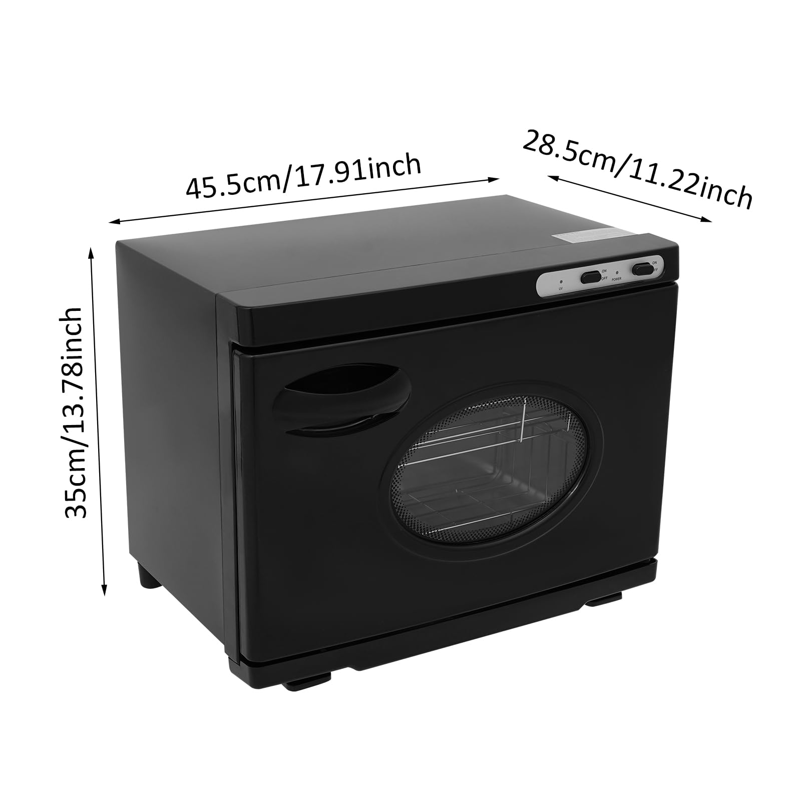 23L Handtuchwärmer mit UV-Lampe, 3-in-1 Handtuchheizschrank (Schwarz) | Heizen, Warmhalten & UV-Reinigung, 50-60 Handtücher, 70–80 °C, Überhitzungsschutz, Handtuchschrank für Schönheit, Salon, Spa
