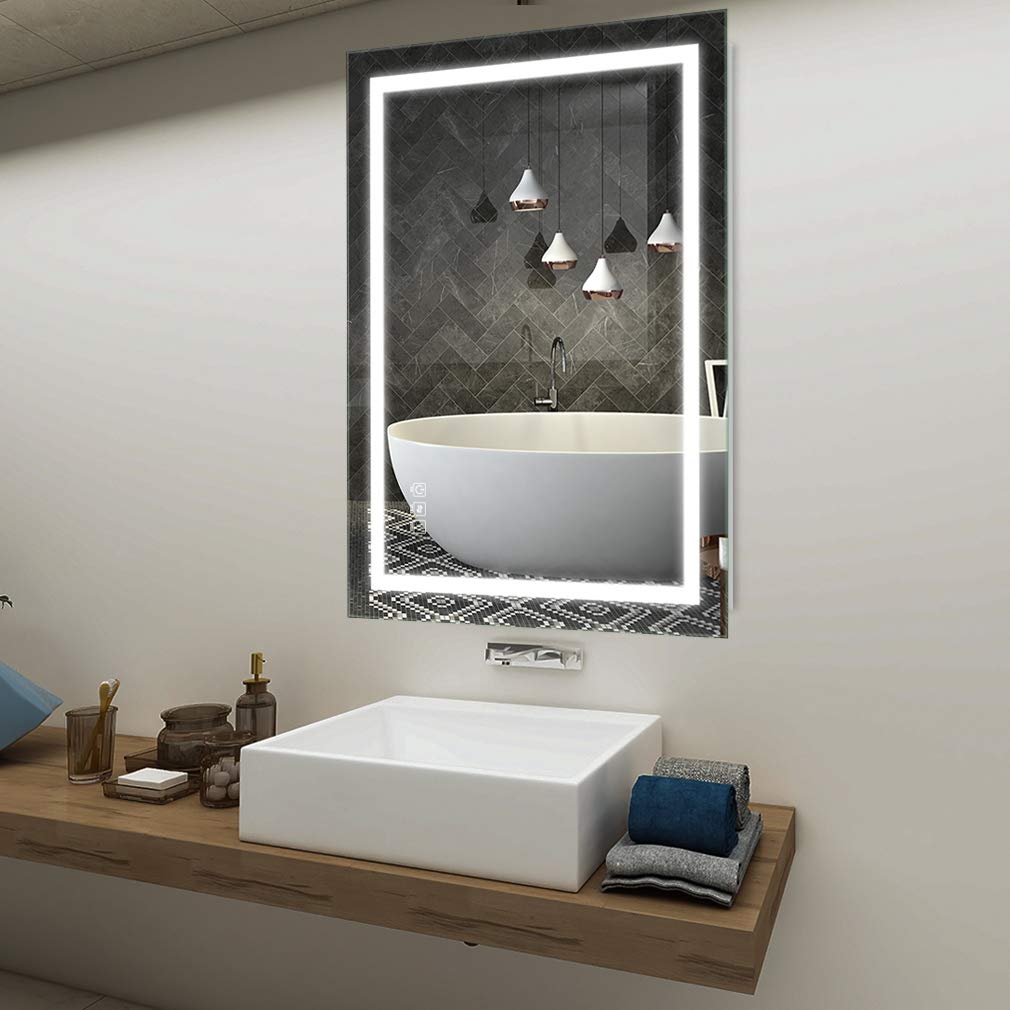 ANTEN 32x24 inch LED Lighted Bathroom Mirror, Wall Mounted Bathroom