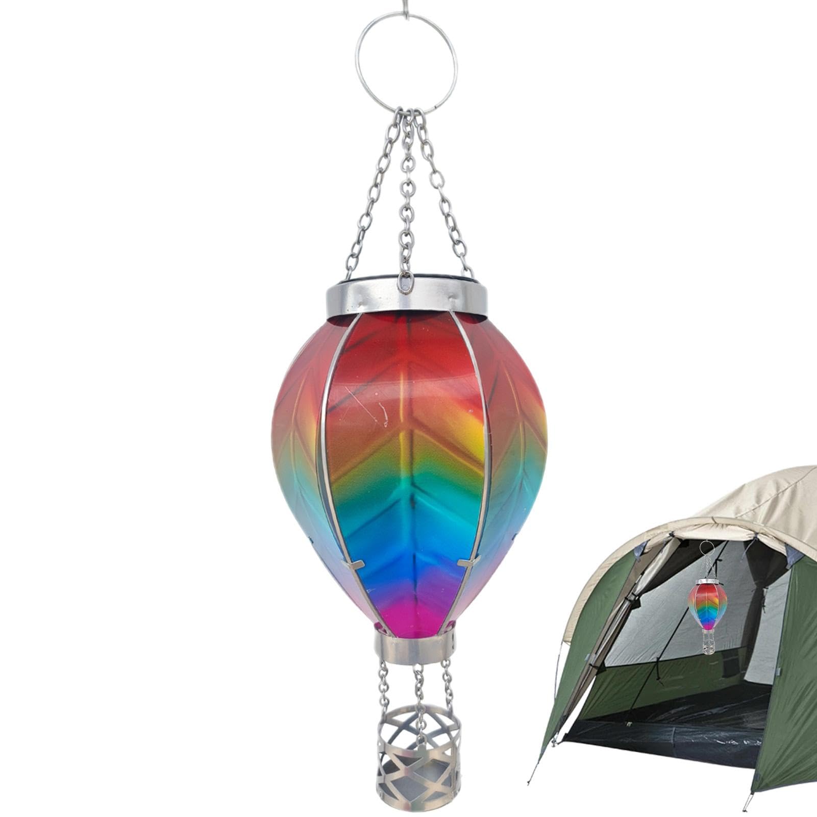 Solar Hot Air Balloon Lantern, Floating Solar Balloon Light, Solar Hot Air Balloon Sunset, Solar Hot Air Balloon with Simulated Flame Effect, Vintage Hot Air Balloon Lantern, Colourful Hot Air Balloon โ image 1
