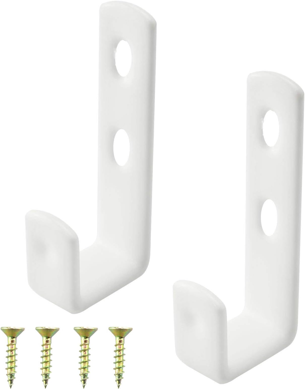 Geesatis Hook Hardware 2 PCS White Bed Ladder Hooks Utility