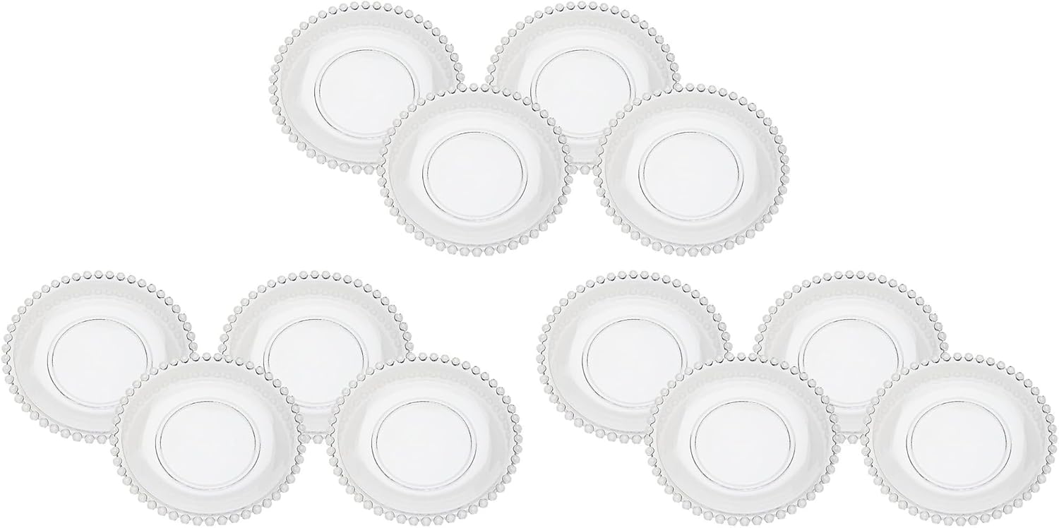 Godinger Chesterfield Glass Dessert Plates, Set of 4 (Pack of 3)