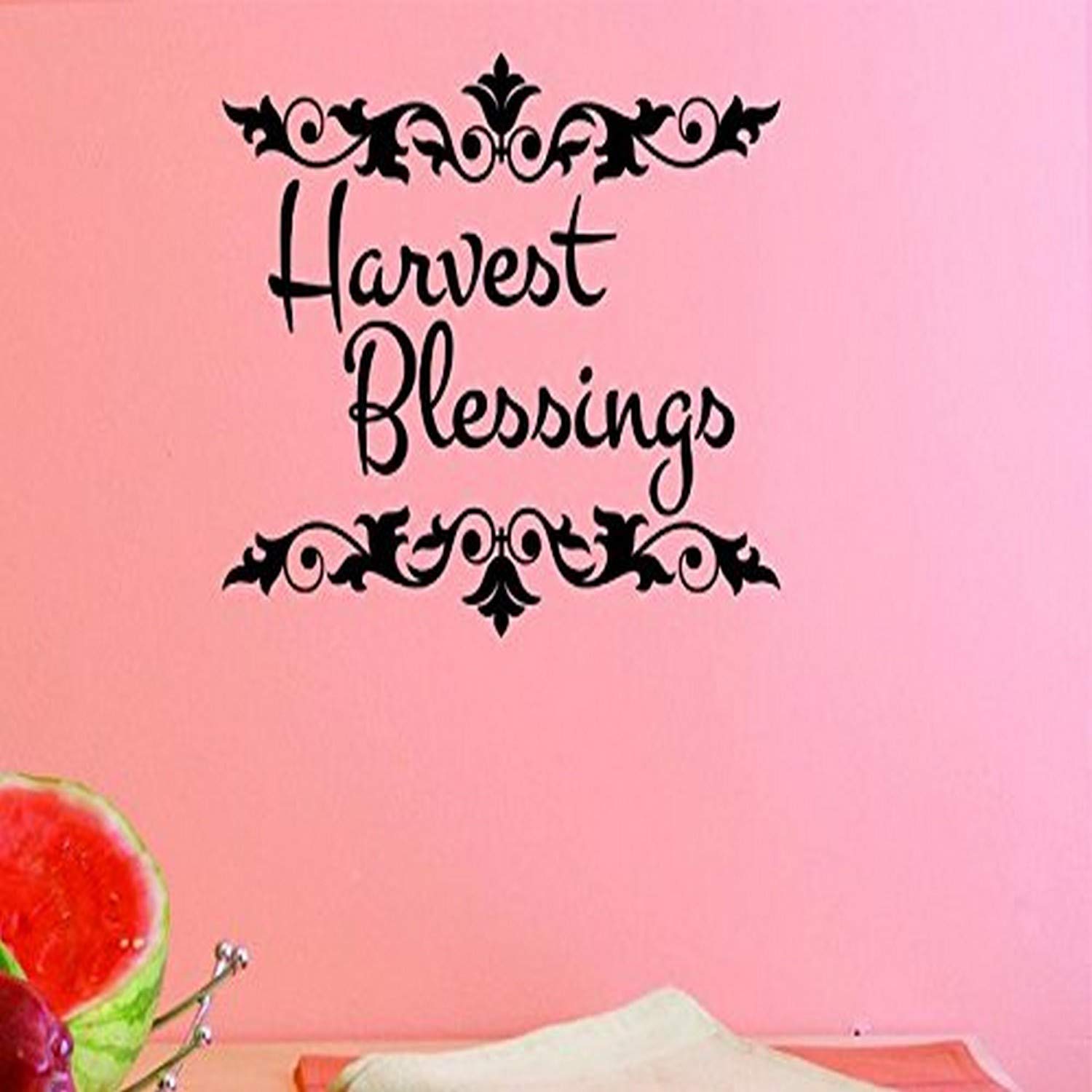 Design with Vinyl US V JER 2757 4 Top Selling Decals Harvest Blessings Wall Art Size X 20 Inches Color: Black, 20" x 20"