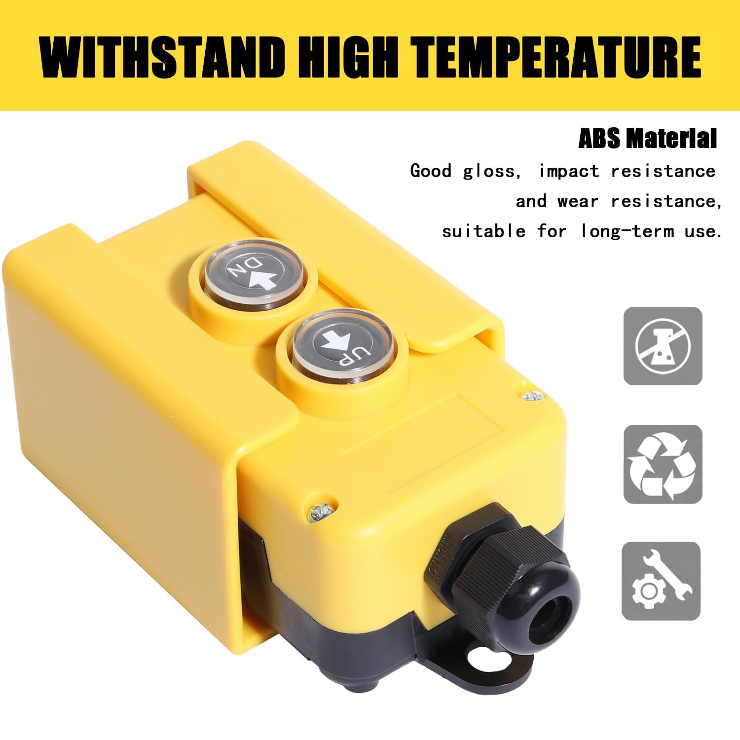Boîte d'interrupteur de commande suspendue en ABS pour diverses applications de levage avec télécommande fiable et boutons pression simples pour remorque basculante pompe hydraulique