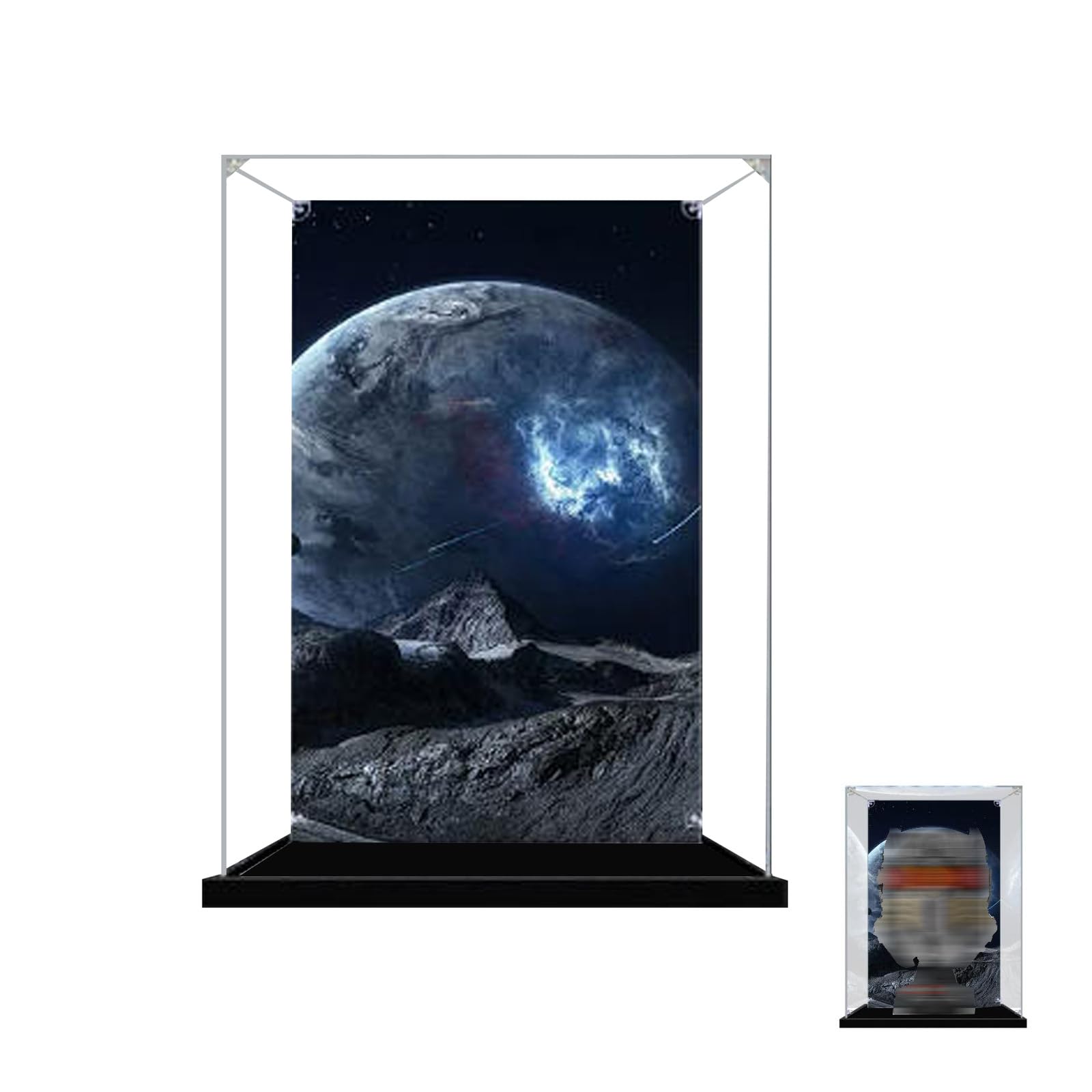 Acrylic Display Case for Lego 76251 Helmet Model, Dustproof Clear Storage Box, UV Protection Display Box Compatible with 76251 (Model Not Included) (Background)