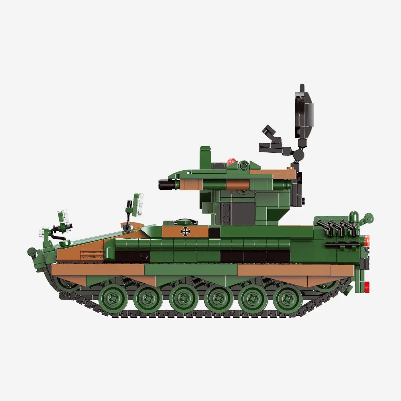 BlueBrixx FlaRakPz Roland II Bundeswehr, 1175 Klemmbausteine, Flugabwehr | Bewegliche Werferanlage, Radaraufbau, modularer Aufbau, gestalteter Innenraum, 238 x 134 x 161 mm, 109781