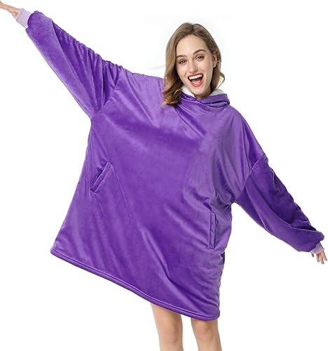 Vista 48 de LetsFunny Manta con capucha, manta de forro polar Sherpa de gran tamaño, súper suave, cálida y acogedora con bolsillo gigante, para mujeres, Aguacate