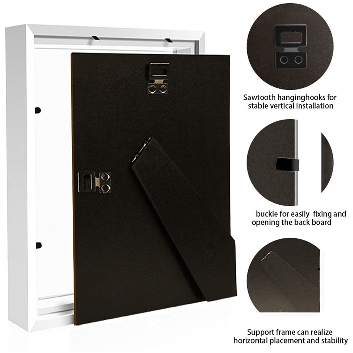 TouYinger 8x10 Shadow Box Frame Display Case with Letter Stickers, Display Case Box for Memorabilia, Baby Items, Wedding Memories, Crafts, Tickets and Photos (White, 8x10)