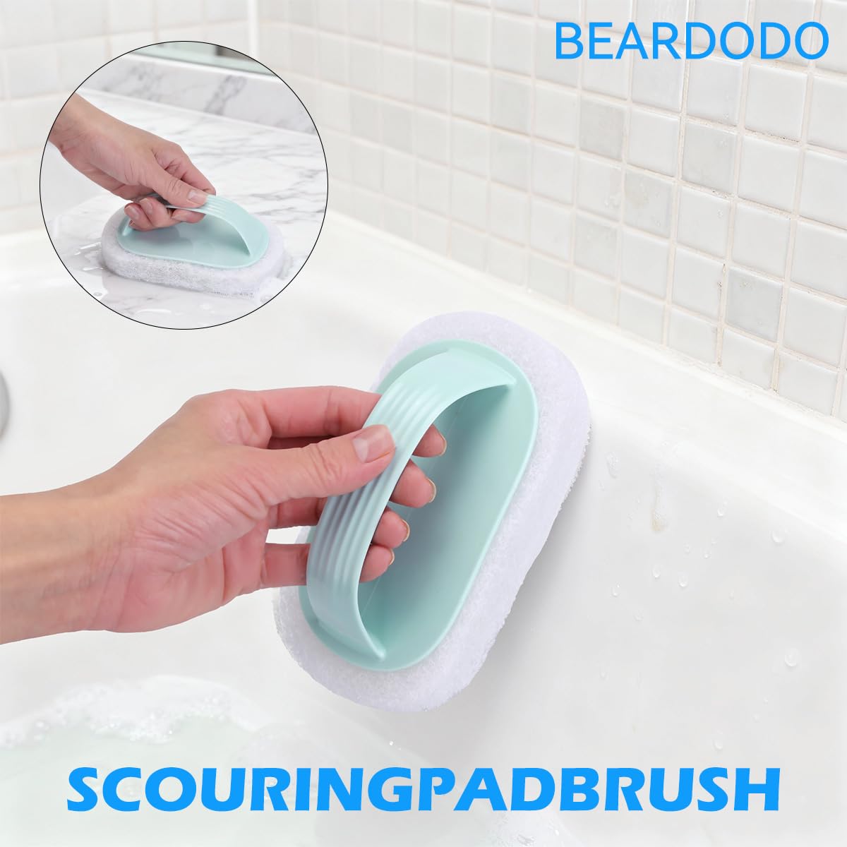 Juego de cepillos de limpieza para uso doméstico, cepillo de fregar, cepillos de limpieza de baño, cepillo de limpieza de grietas para baño, suelo, bañera, ducha y superficie de cocina (4