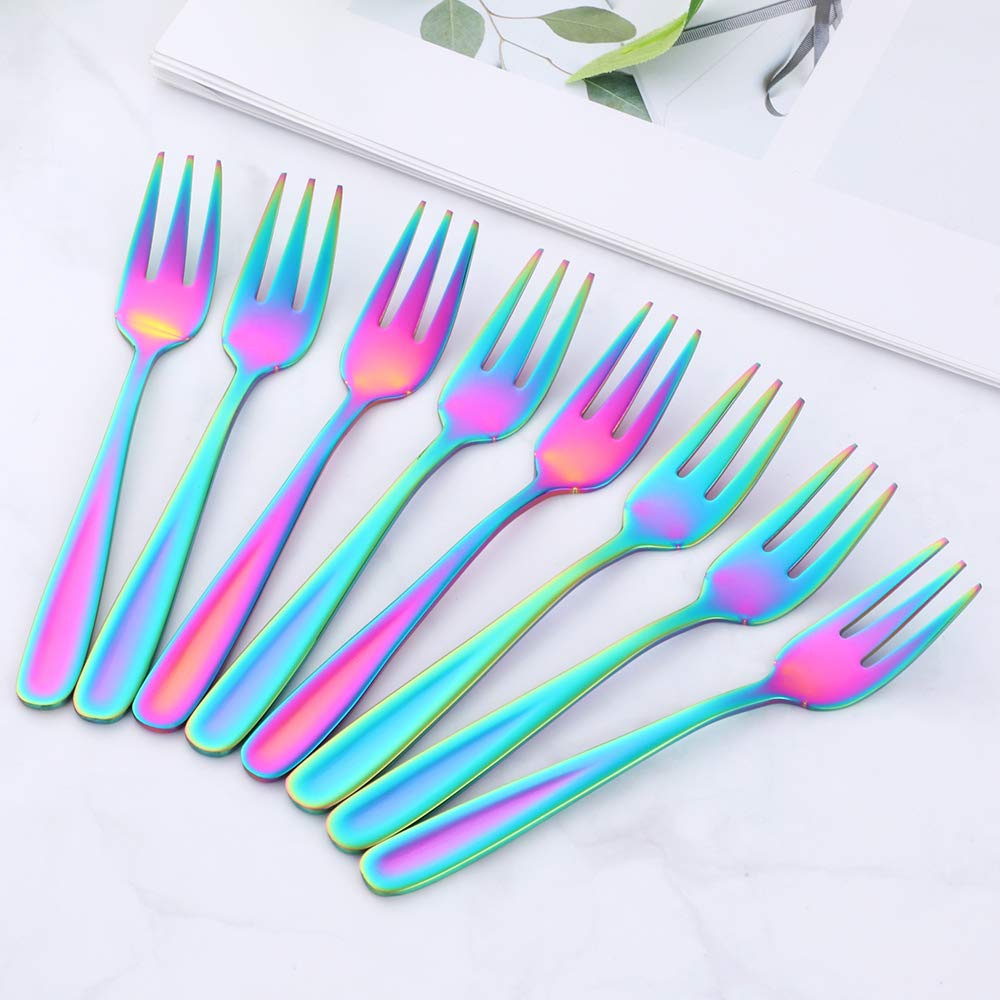 SBOMHS Ensemble de 8 Fourchettes à Gâteaux/Dessert/Salade - Acier Inoxydable, Longueur 14cm/5,5 Pouces SBOMHS Ensemble de 8 Fourchettes à Gâteaux/Dessert/Salade - Acier Inoxydable, Longueur 14cm/5,5 Pouces