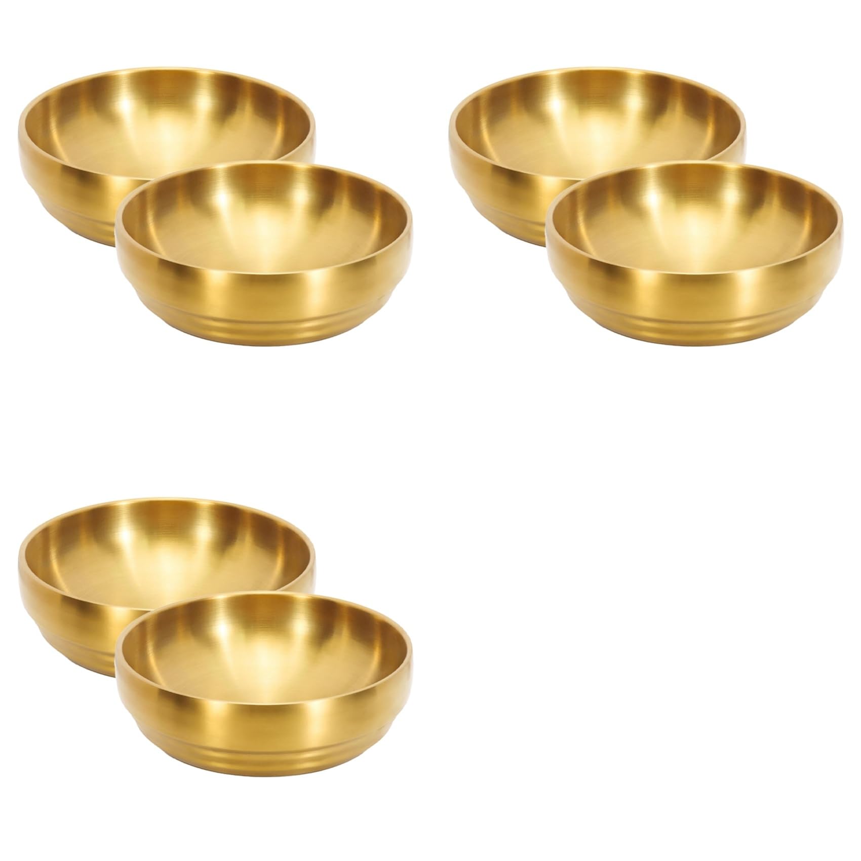Lot de 6 grands bols à soupe en acier inoxydable doré de 7,3 pouces de 35 oz incassables
