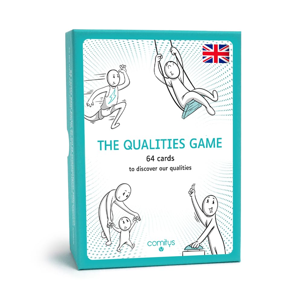 The Qualities Game by Comitys  Confidence & Character Strengths Cards for Kids, Teens & Adults | Build Self-Esteem, Leadership & Social Skills | SEL Resource for Home, School & Coaching | Age 6+