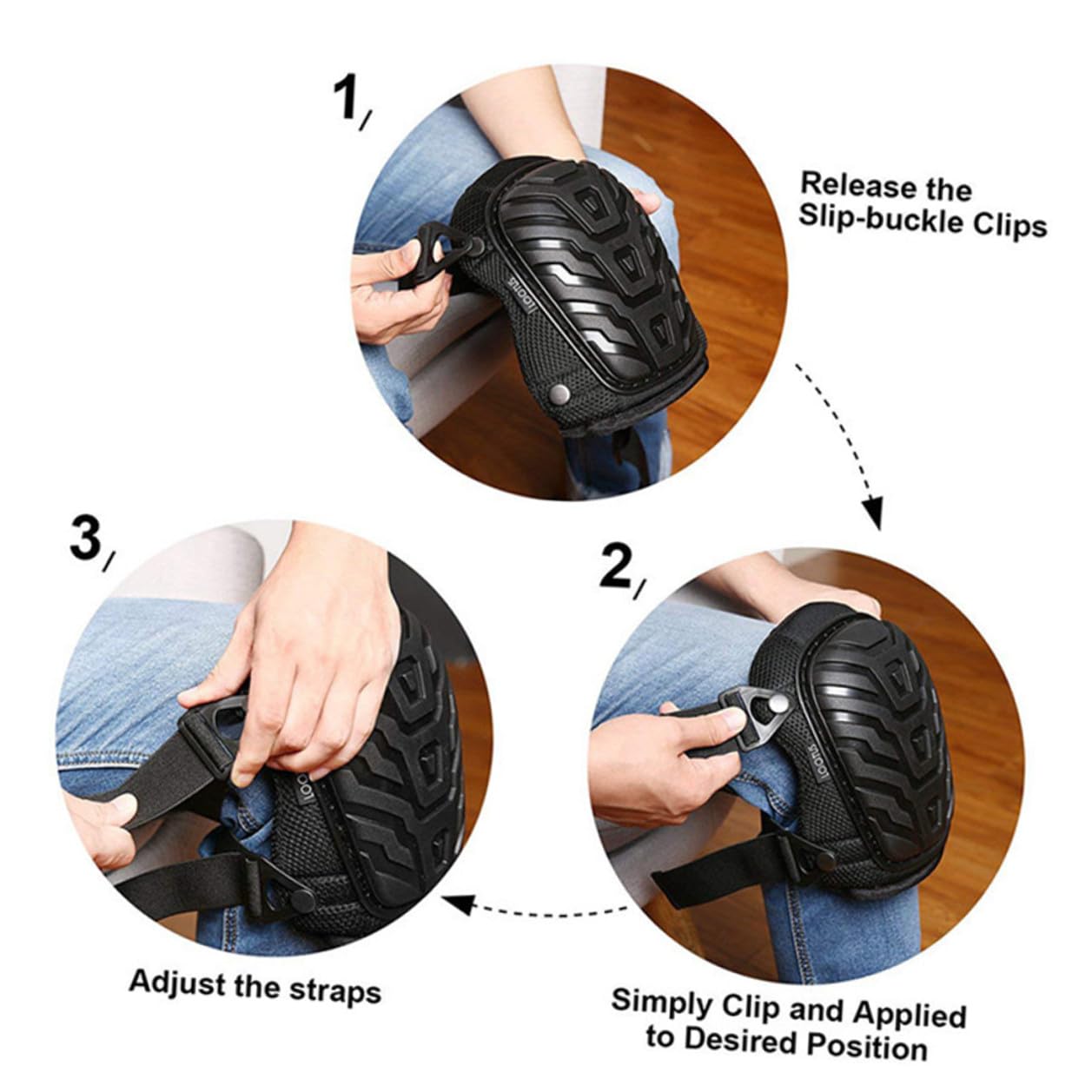 Ciieeo Hard Shell Knee Pads for Work with Wear-resistant Hard Pads, Protective Kneepads for Gardening and Construction Labor, 1 Pair Ergonomic Support Brace