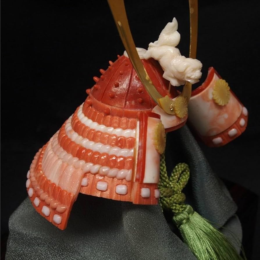 前川泰山 珊瑚彫刻 端午の節句 珊瑚 サンゴ 誕生石 鑑賞石 インテリア 置物 前川泰山 珊瑚彫刻 端午の節句 珊瑚 サンゴ 誕生石 鑑賞石