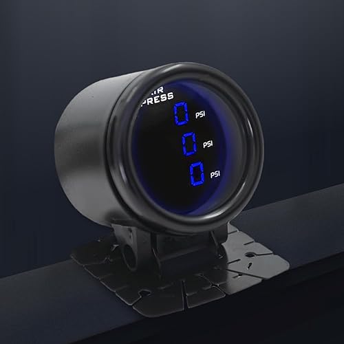 Miniatura 2 de ZHSYMX Medidor de presión de aire LCD de tres presiones de 290 PSI, kit de manómetro de aire para sistemas de suspensión de conducción neumática -2