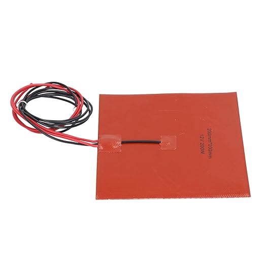 Silicone Heating Pad, 200W Reliable Heat Source Hot Bed Heating Mat 180℃ for Working (DC12V