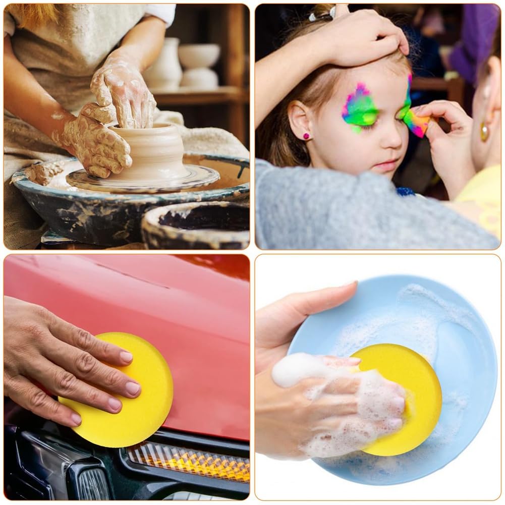 6 Spugne Rotonde Per Pittura - Diametro 7.6 Cm, Per Acquerello, Ceramica E Face Painting - Foto 10
