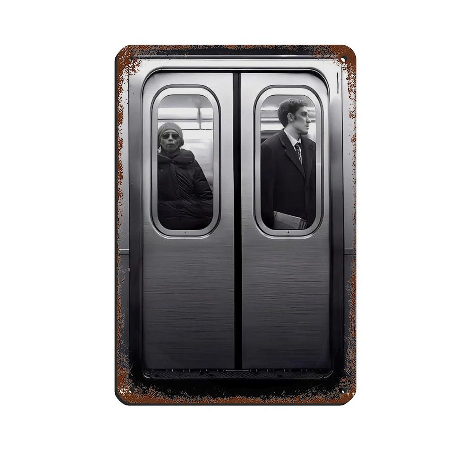 NYC Subway Retro Poster Metal Tin Sign Chic Art Retro Iron Painting Bar People Cave Cafe Family Garage Poster Wall Decoration 8x12inch(20x30cm)