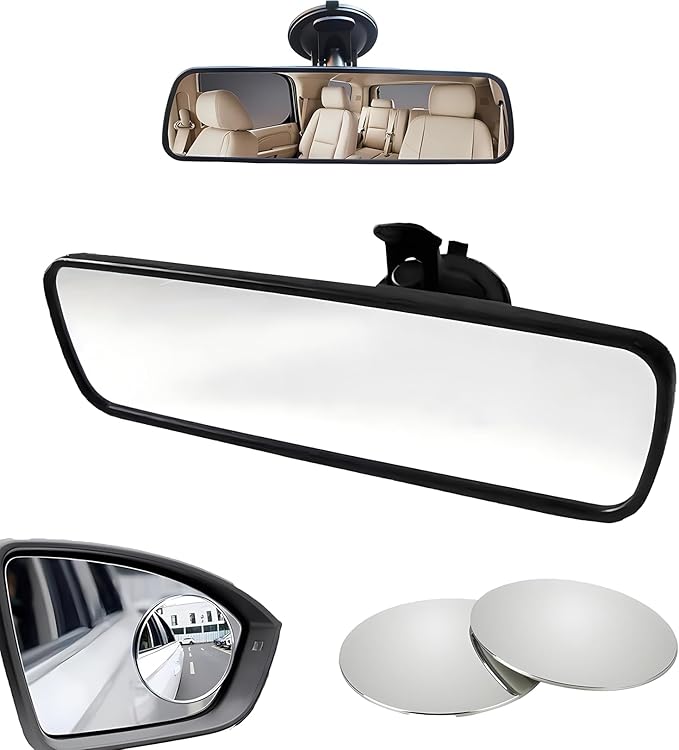 PME 9.8" Day/Night Rear View Mirror, Universal Car Truck Mirror Inte