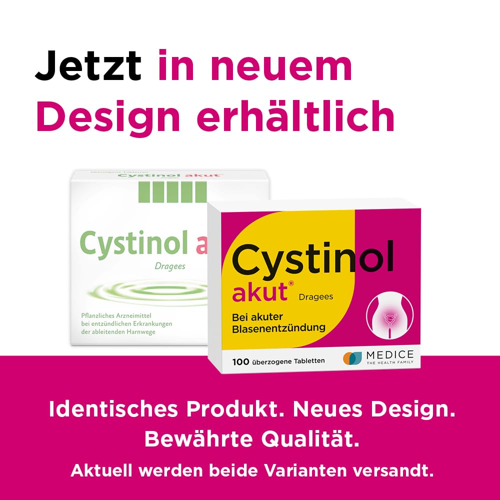 Cystinol akut Sparset 2x 100 Dragees - bei Blasenentzündung & Harnwegsinfektion - akut & antibakteriell - pflanzlich - ohne Antibiotika