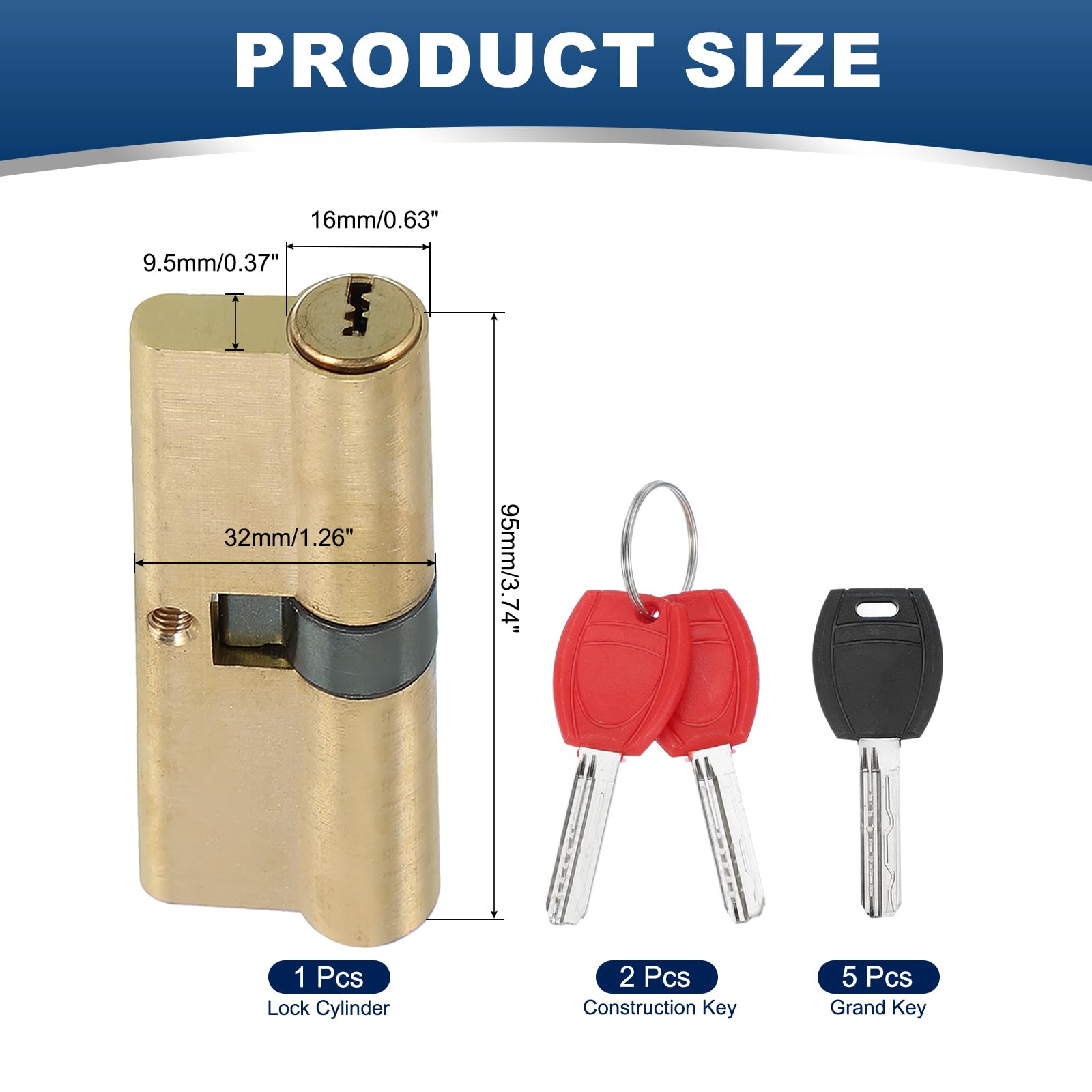 PATIKIL European Double Lock Cylinder - Image 2