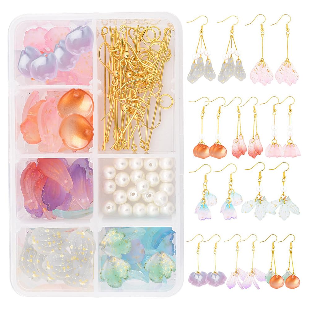 Amazon | SUNNYCLUE 10対 花折り ピアス 手作り セット チャーム