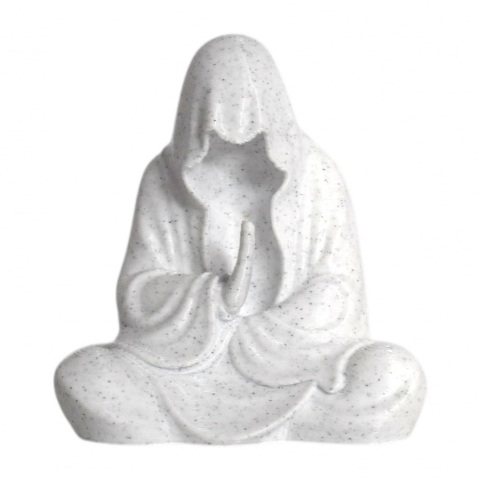 ZhzeYun 3D Printed Faceless Buddha Figurine for Meditation Spiritual Room Desk Shelf Decoration Sitting Sculpture PLA Material Matte Frosted Finish 5.5cm Height White