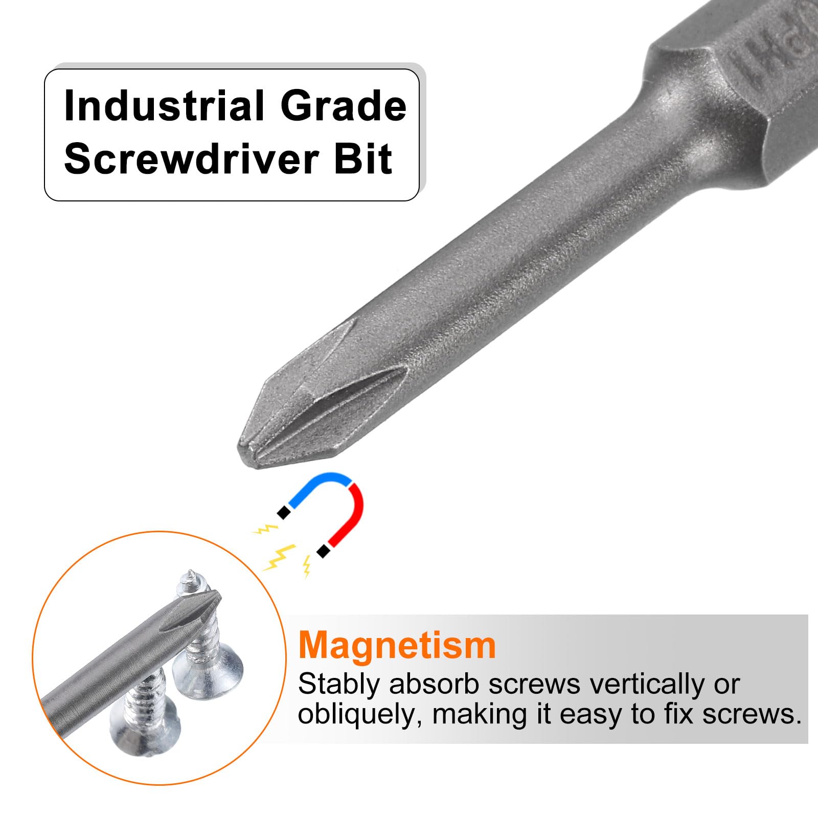 HARFINGTON Phillips Schraubendreher Bits PH1 – 5 Stück, 75 Mm, Magnetisch, S2-Stahl, 1/4 Zoll Sechskant