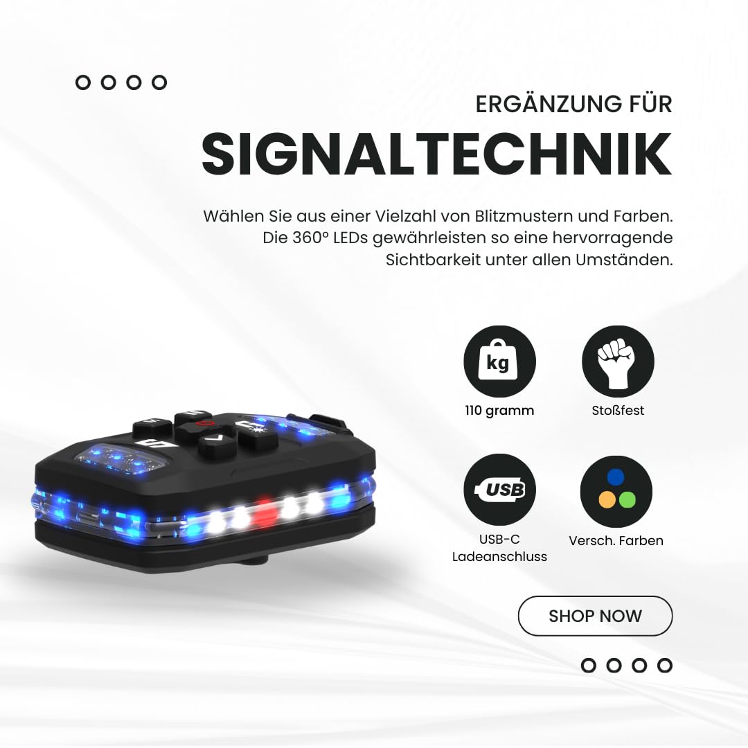 Safety Guard | Kennzeichnung für Einsatzkräfte | Einsatzleitung | LED Ausrüstung | LED Signalleuchte für Körper | Personenschutz | Zubehör für Feuerwehr, Polizei und Rettungsdienst (Blau)
