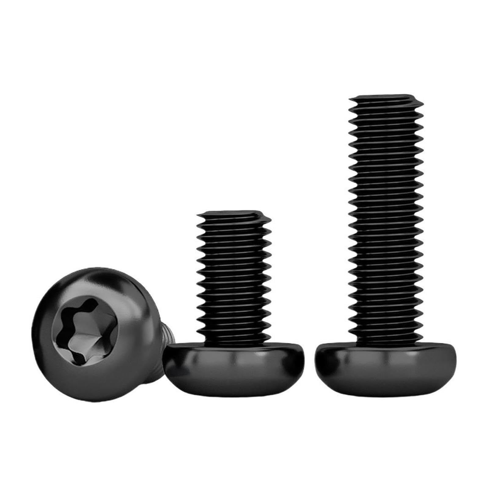 Czarne śruby maszynowe łeb kulisty Torx Inox 304 M1.4-M6