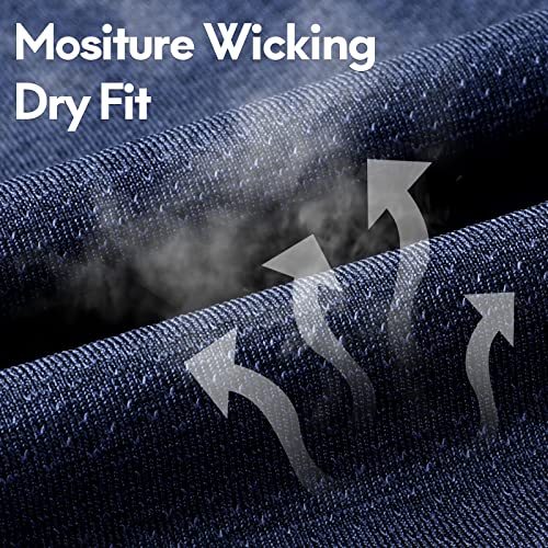 Haimont Polo Shirts For Men,Polyester Short Sleeve Golf Collared Shirt Dry Fit,Moisture Wicking,Lightweight Heather Navy,S #TOP3