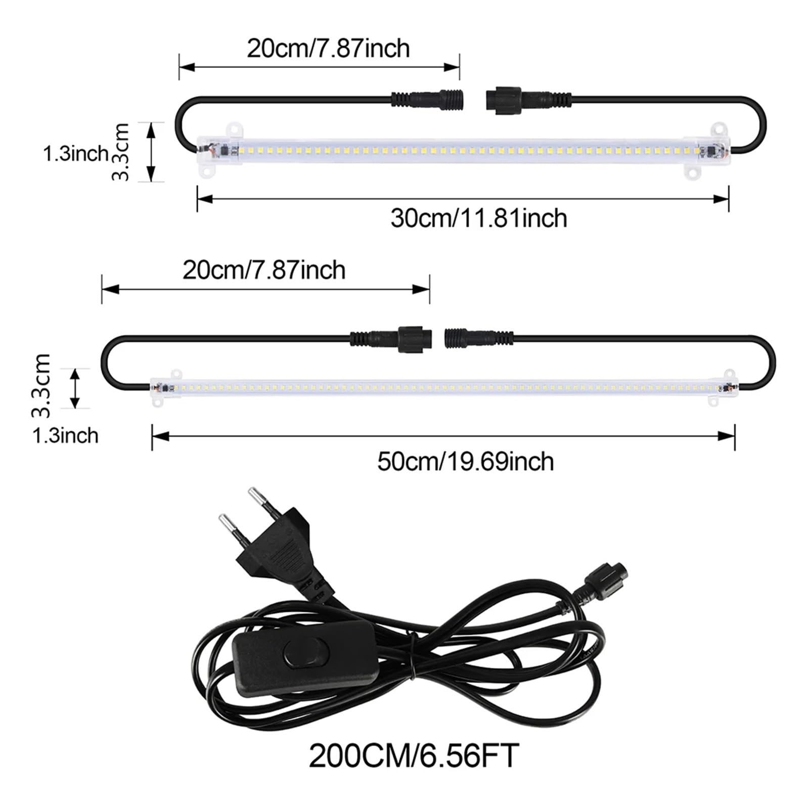 Lámpara de cultivo tiras LED 1 a 12 Uds., fitoamplificador luz solar espectro completo for plantas vegetales, barras 30/50cm, 2,7 W 6W Iluminador hortícola(4pcs 50CM with)