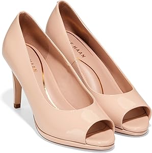 Cole Haan Women's Drado Peep Toe Platform Pump 80mm, Brush Smooth