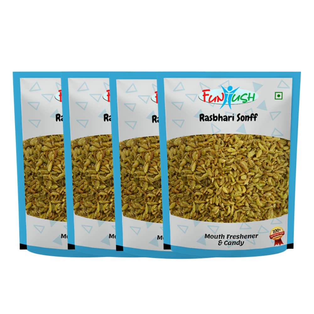 Funtush Mouth Freshener Rasbhari Saunf 100 grams Pack of 4 | Sweet Sonff Mukhwas | Meethi Sounff (B09QMHLYX8) Amazon Price History, Amazon Price Tracker