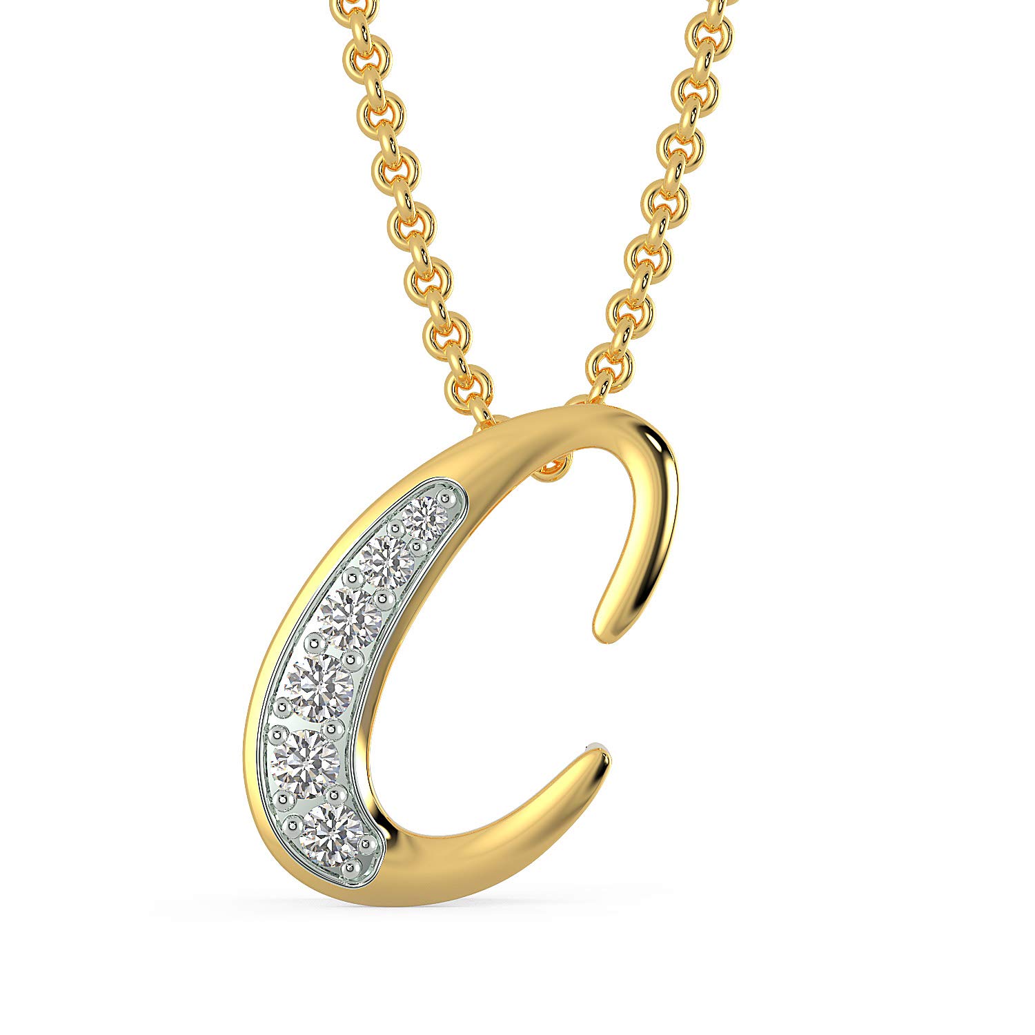 Gold Pendant for Men, Women & Kids 18k | Gold Alphabet Unisex Pendant 18kt | 18 kt (750) BIS Hallmark Yellow Gold Pendant for Birthday, Wedding, Anniversary & Diwali Gift