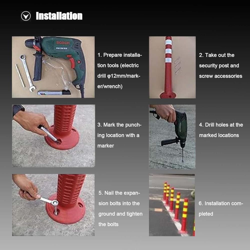 Bolardo de seguridad vial, delimitador flexible con franjas reflectantes, barrera vial de plástico de 75 cm para control y gestión del tráfico - Verde