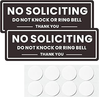 2 Pack No Soliciting Sign for House, Acrylic No Soliciting Sign for Front Door, No Solitation Sign for Home, Office, Yard (7.87 x 2.75 Inch)