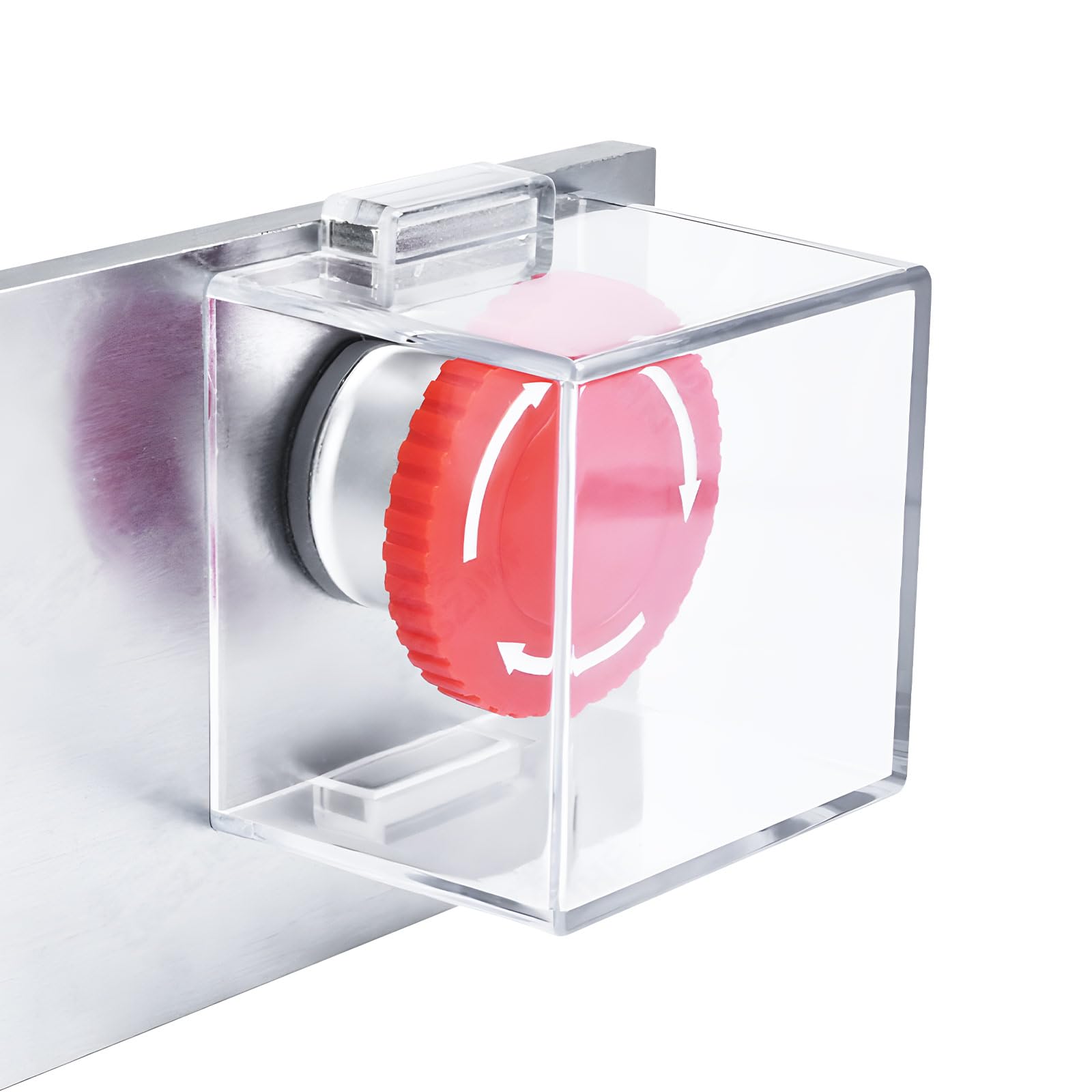 UFURMATE Magnetic Button Switch Cover Guard 1 Pack Clear Plastic Push Button Switch Protectors Dustproof Emergency Stop Knob Switch Cover Guard for Computer, Power Cockets (Transparent) — image 1