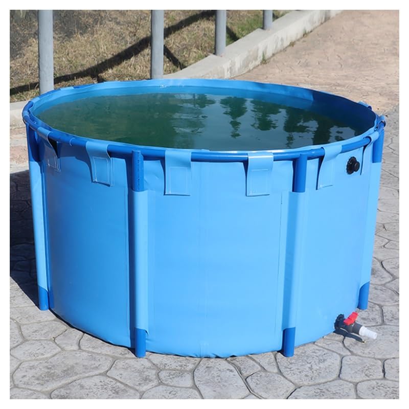 Großer runder Fischteich aus Segeltuch mit Halterung, oberirdischer Pool für Koi, 2 x 0,8 m