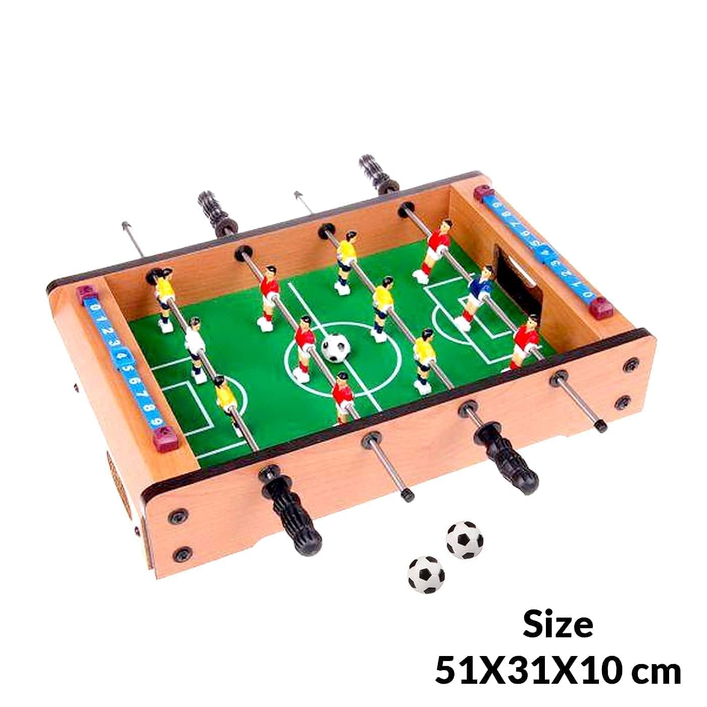 Kidoyz Foosball Table Football Game (Medium) | Indoor Table Soccer for Kids & Adults with 2 Rods, 2 Players, 2 Balls & Score Tracker | 55x47x15 cm Wooden Mini Football Table | 2 Player Family Game 1