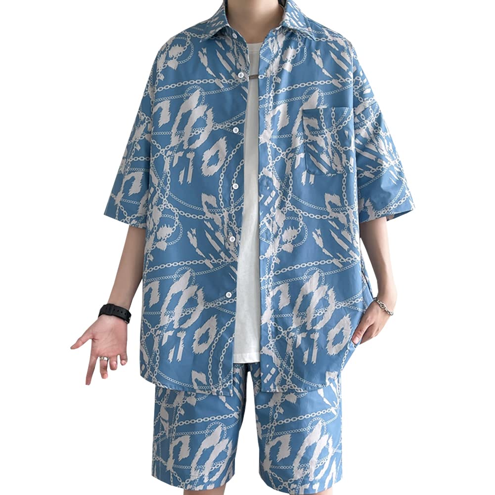 Amazon.co.jp: NOBONU セットアップ メンズ 夏 半袖 上下セット 部屋着