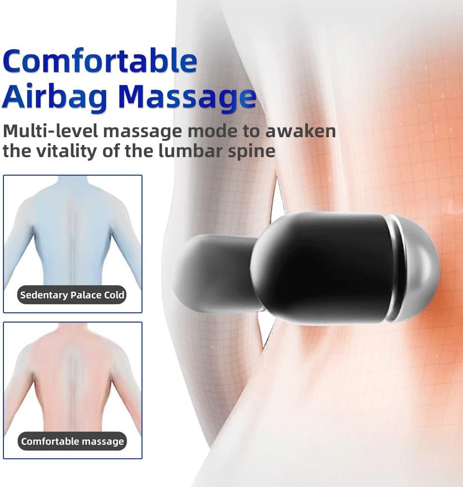 3 in 1 Back Massager, Electric Lumbar Support Pillow, Triple Fusion Back Massager for Pain Relief Deep Tissue, with Traction, Vibration & Heat and Against for Lower Backs&Spine Support - Image 3