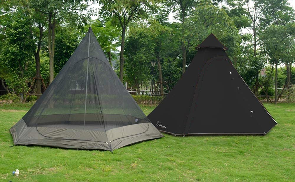TentHome Tenda Tipi Tenda Yurte Familiare, impermeabile, 380 cm / 12,5 piedi a doppio strato, per campeggio all'aperto, escursionismo, caccia, 4 persone