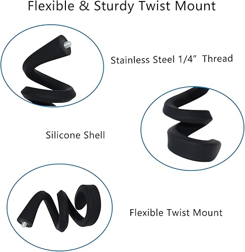 Miniatura 4 de Soporte flexible para cámara con cuello de cisne para selfie stick compatible con cámara GoPro Hero 13/12/11/10/9/AKASO EK7000/Brave 7 4/Insta360