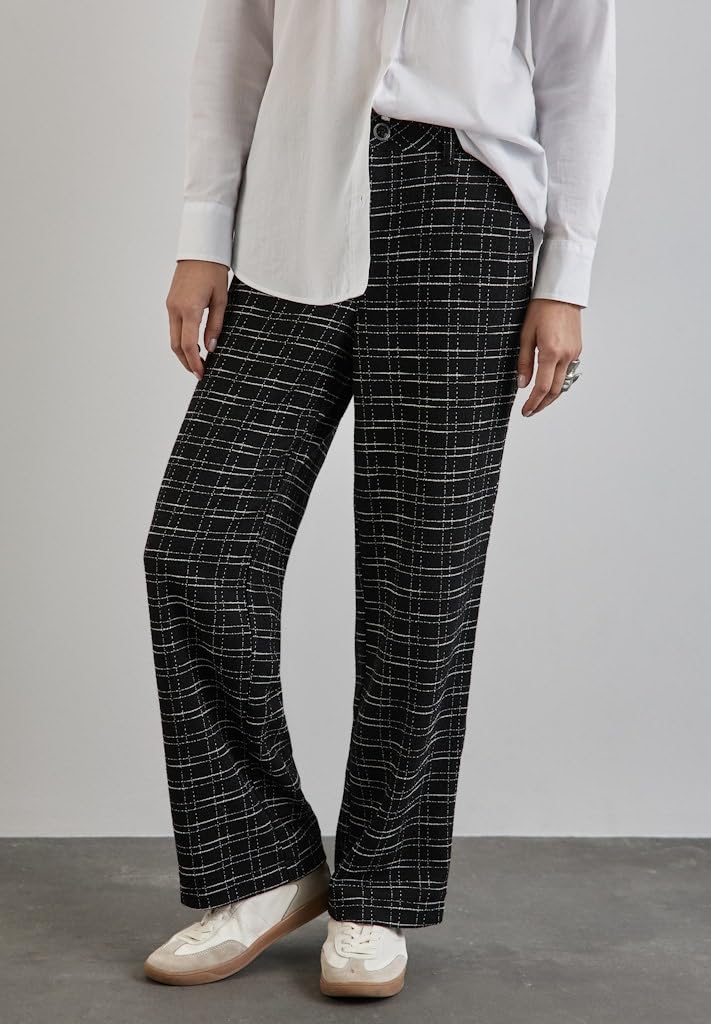 Street One Damen Karierte Bouclé Hose A378289