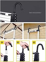 Vista 2 de OKUOKA Telescopic Extendable Ladder 4.1M Telescopic Extension Ladder Straight Ladder Fold Herringbone Engineering Attic Household Aluminum Alloy