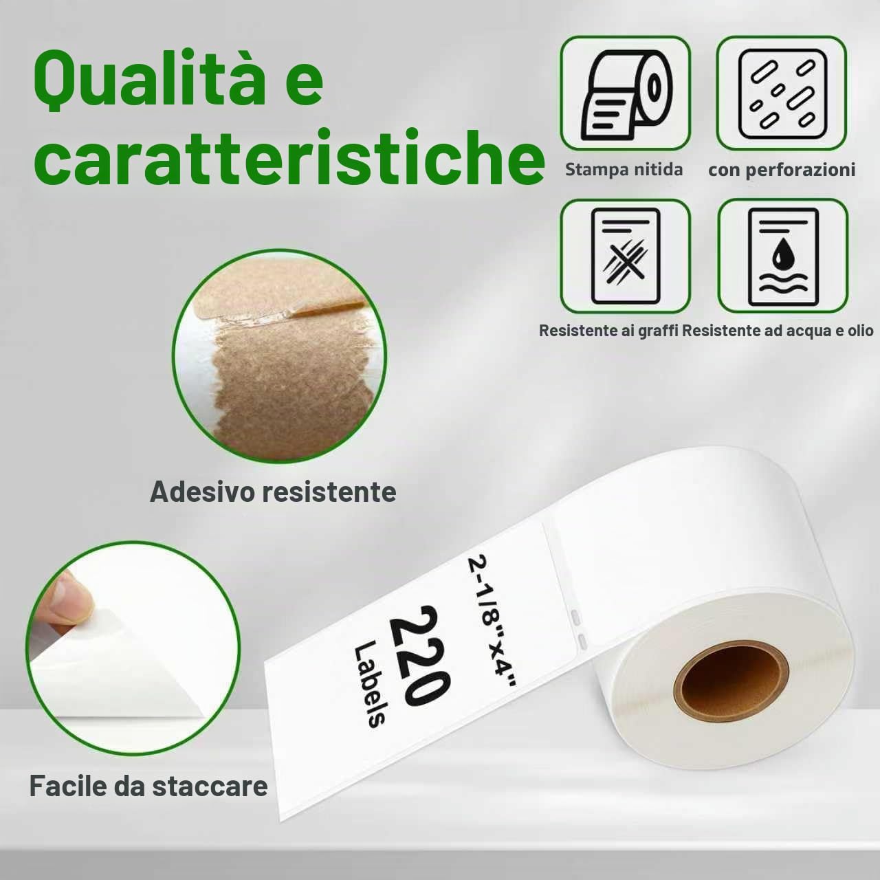 etichette per indirizzi con chip RFID – 8 rotoli compatibili Dymo 99014 S0722430, 54 x 101 mm, 220 etichette/rotolo, per stampanti Dymo LabelWriter 550, 550 Turbo, 5XL e altre