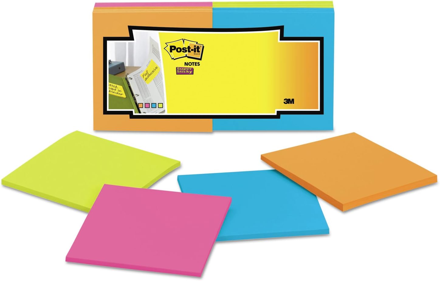 Postit Notes Super Sticky Full Stick Notes, 3" x 3