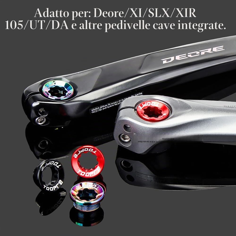 Tappo di Regolazione della manovella + Strumento Bici M20 guarnitura Copertura Viti Dadi guarnitura bullone per Shimano